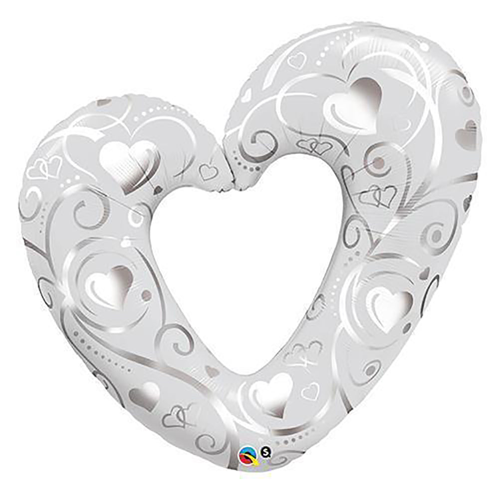 42 inch HEARTS & FILIGREE - PEARL WHITE