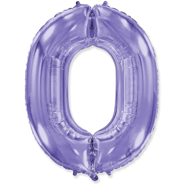 42 inch NUMBER 0 - LA BALLOONS - LILAC PURPLE - LA Balloons