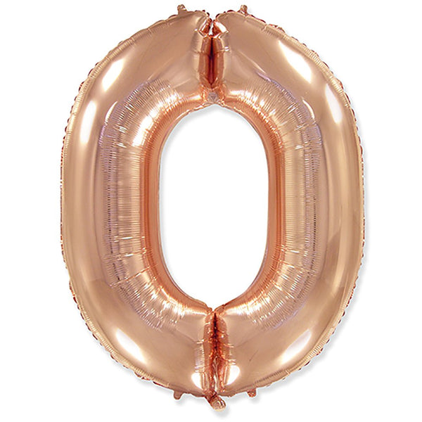 42 inch NUMBER 0 - ROSE GOLD - LA Balloons