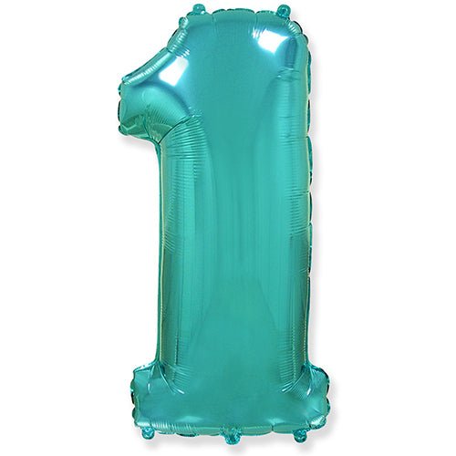42 inch NUMBER 1 - TEAL BLUE - LA Balloons