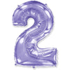 42 inch NUMBER 2 - LA BALLOONS - LILAC PURPLE - LA Balloons