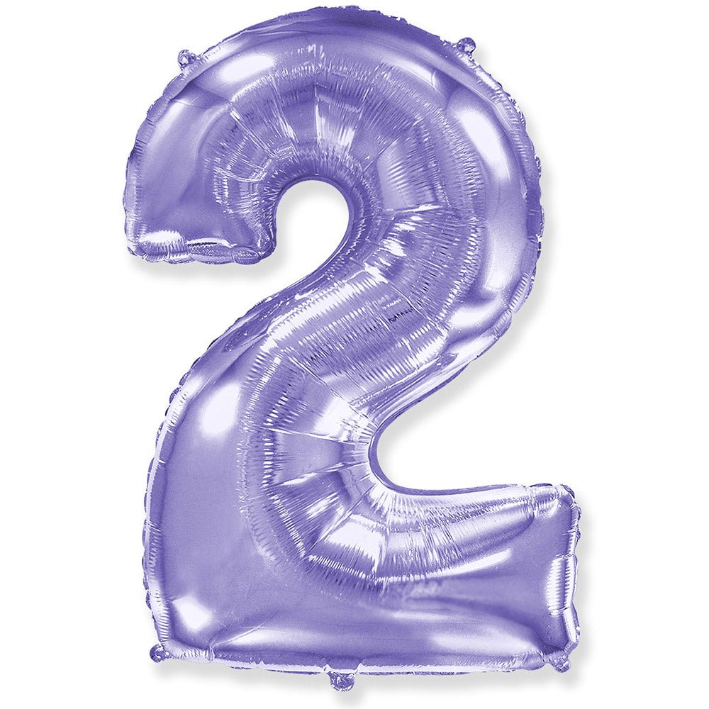 42 inch NUMBER 2 - LA BALLOONS - LILAC PURPLE