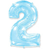 42 inch NUMBER 2 - LA BALLOONS - PASTEL BLUE - LA Balloons