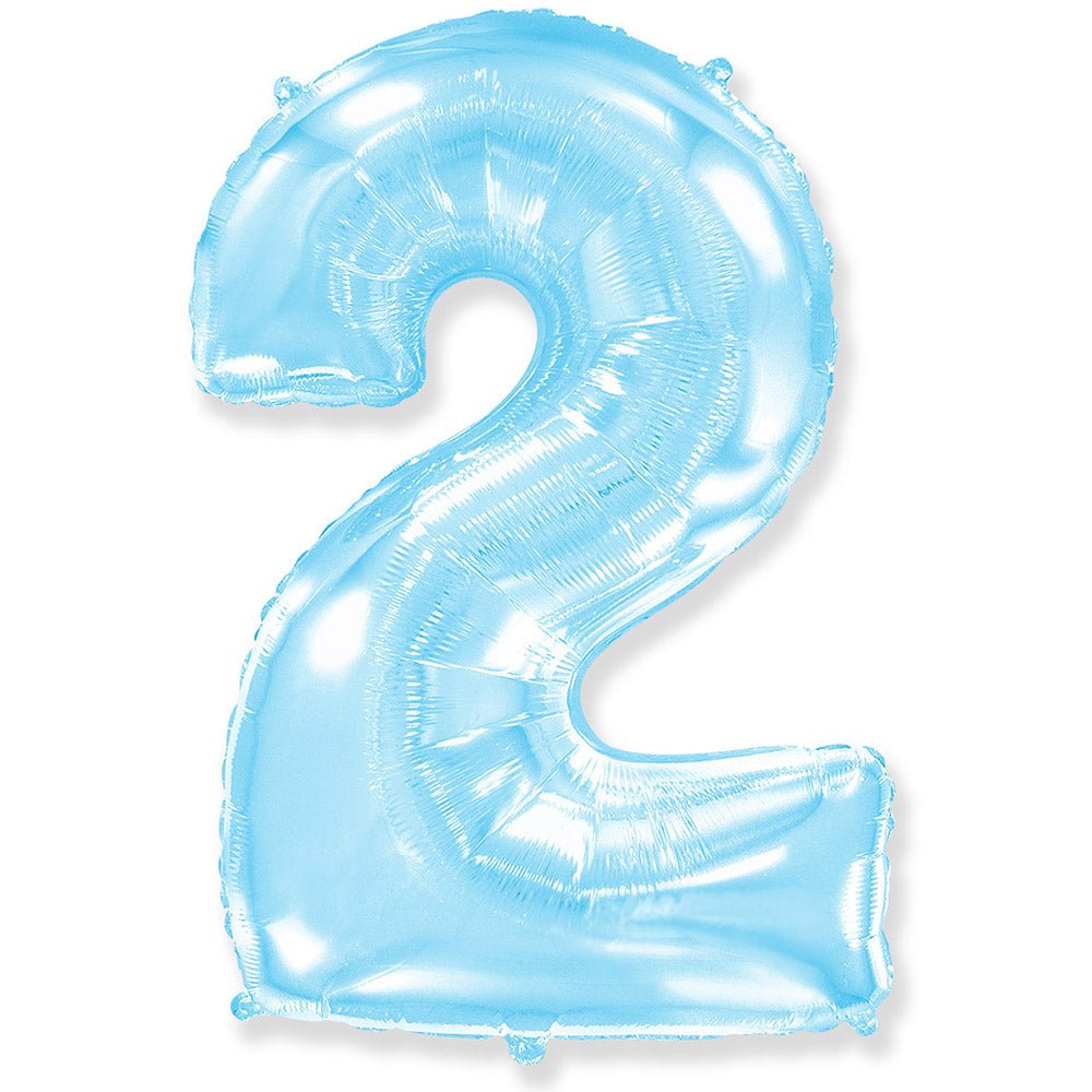 42 inch NUMBER 2 - LA BALLOONS - PASTEL BLUE