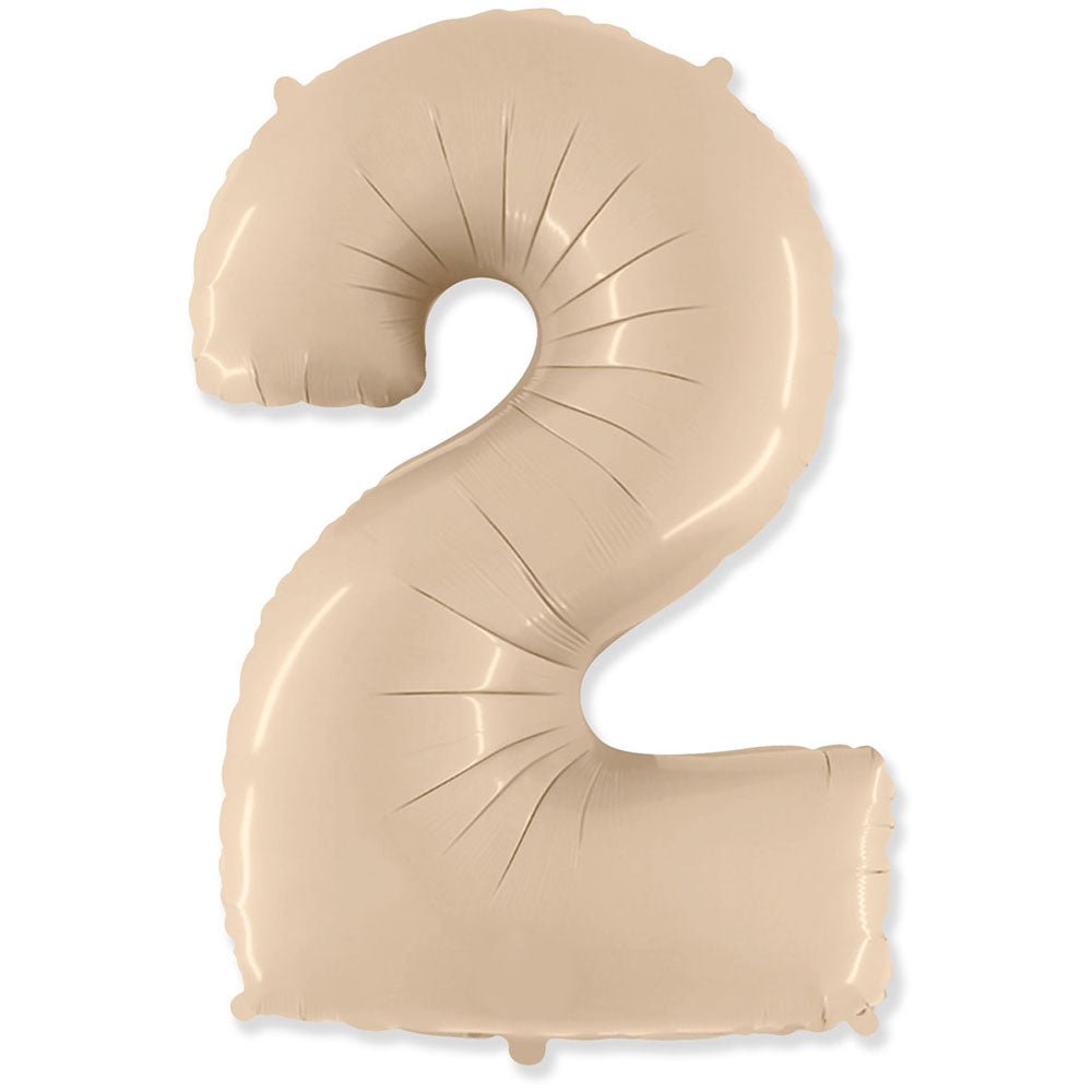 42 inch NUMBER 2 - LA BALLOONS - SATIN CREAM