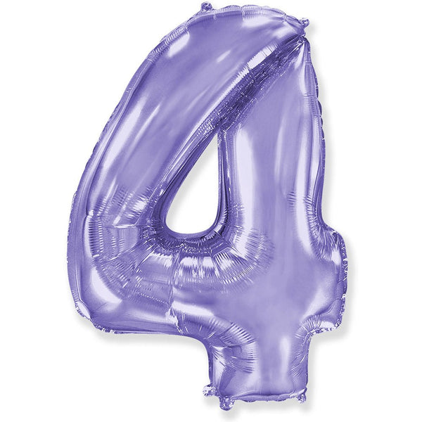 42 inch NUMBER 4 - LA BALLOONS - LILAC PURPLE - LA Balloons