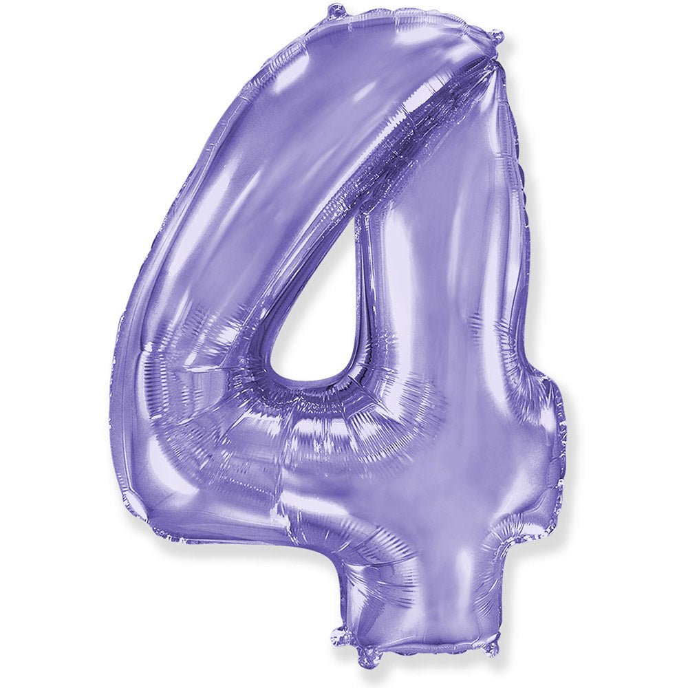 42 inch NUMBER 4 - LA BALLOONS - LILAC PURPLE