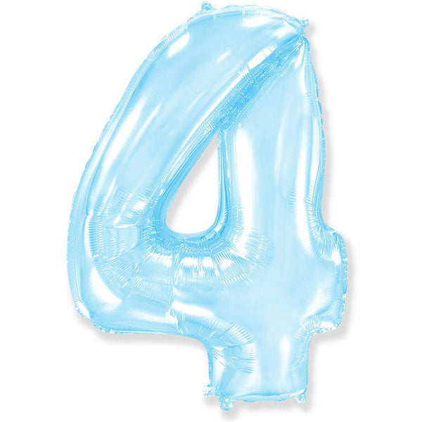 42 inch NUMBER 4 - LA BALLOONS - PASTEL BLUE - LA Balloons