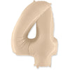 42 inch NUMBER 4 - LA BALLOONS - SATIN CREAM - LA Balloons