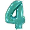 42 inch NUMBER 4 - TEAL BLUE - LA Balloons