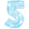 42 inch NUMBER 5 - LA BALLOONS - PASTEL BLUE - LA Balloons