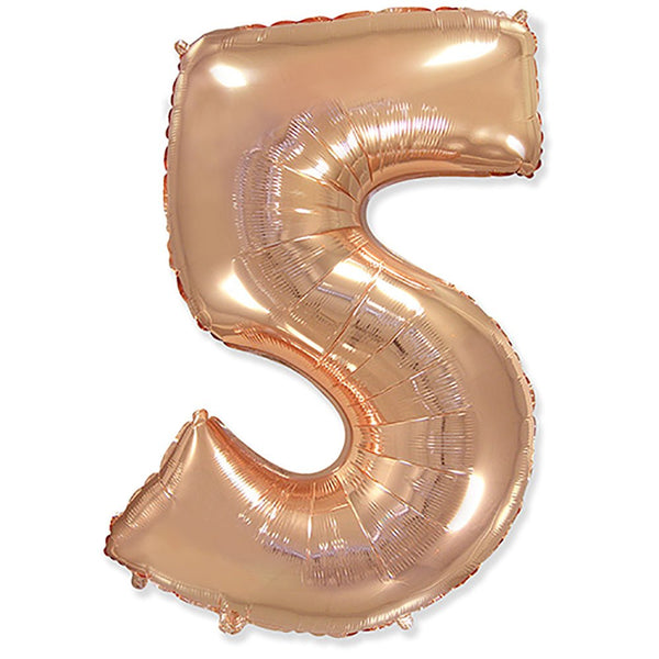 42 inch NUMBER 5 - ROSE GOLD - LA Balloons