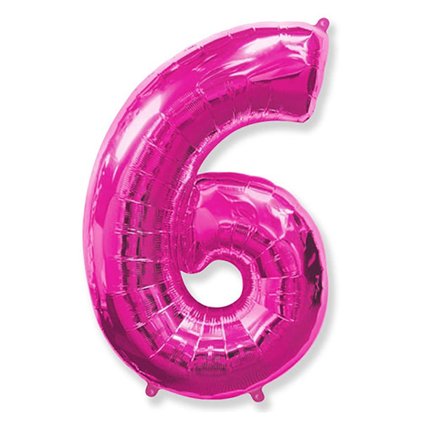 42 inch NUMBER 6 - FUCHSIA - LA Balloons