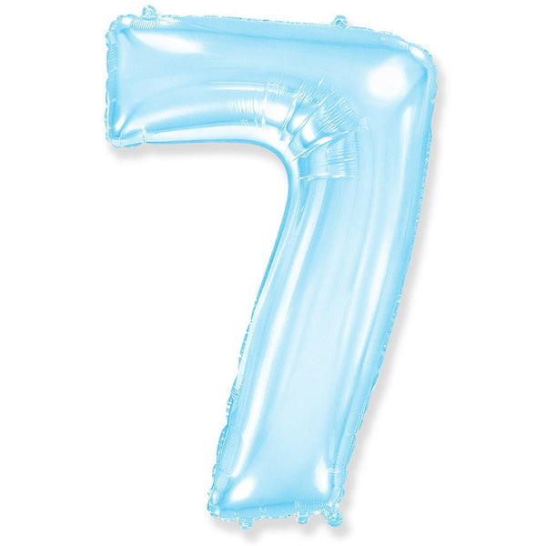 42 inch NUMBER 7 - LA BALLOONS - PASTEL BLUE - LA Balloons