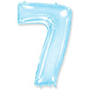 42 inch NUMBER 7 - LA BALLOONS - PASTEL BLUE - LA Balloons