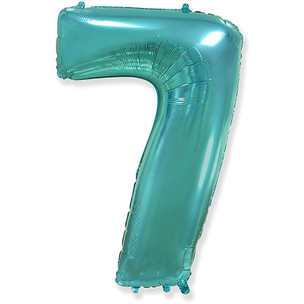 42 inch NUMBER 7 - TEAL BLUE - LA Balloons