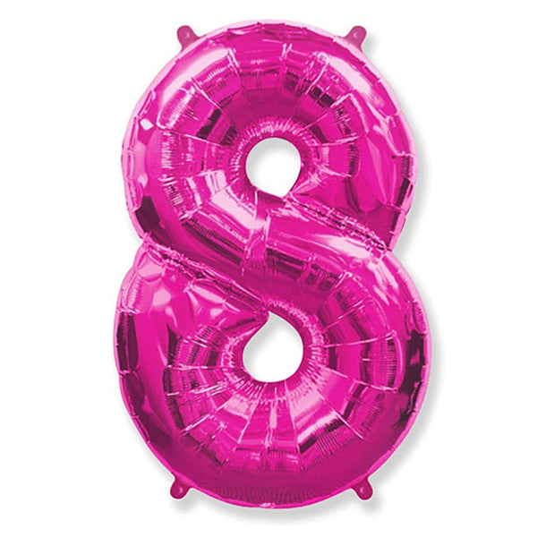 42 inch NUMBER 8 - FUCHSIA - LA Balloons