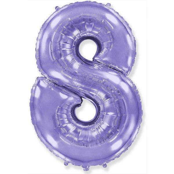 42 inch NUMBER 8 - LA BALLOONS - LILAC PURPLE - LA Balloons