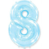 42 inch NUMBER 8 - LA BALLOONS - PASTEL BLUE - LA Balloons