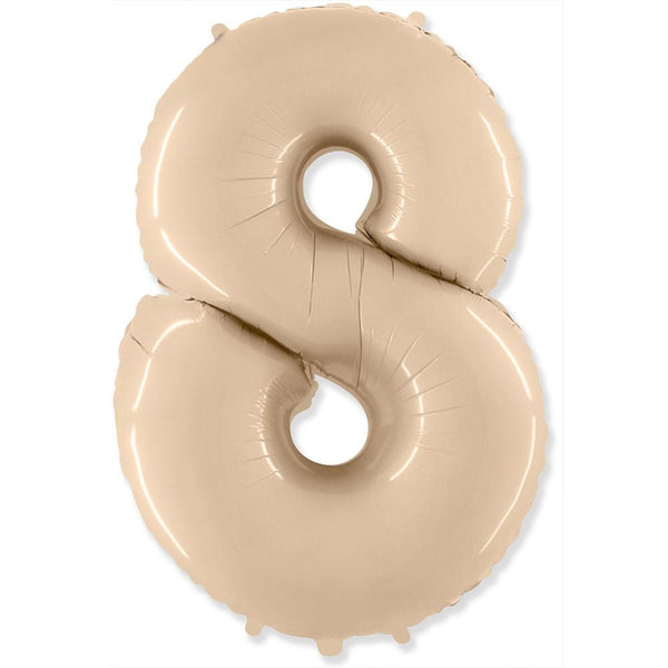 42 inch NUMBER 8 - LA BALLOONS - SATIN CREAM - LA Balloons