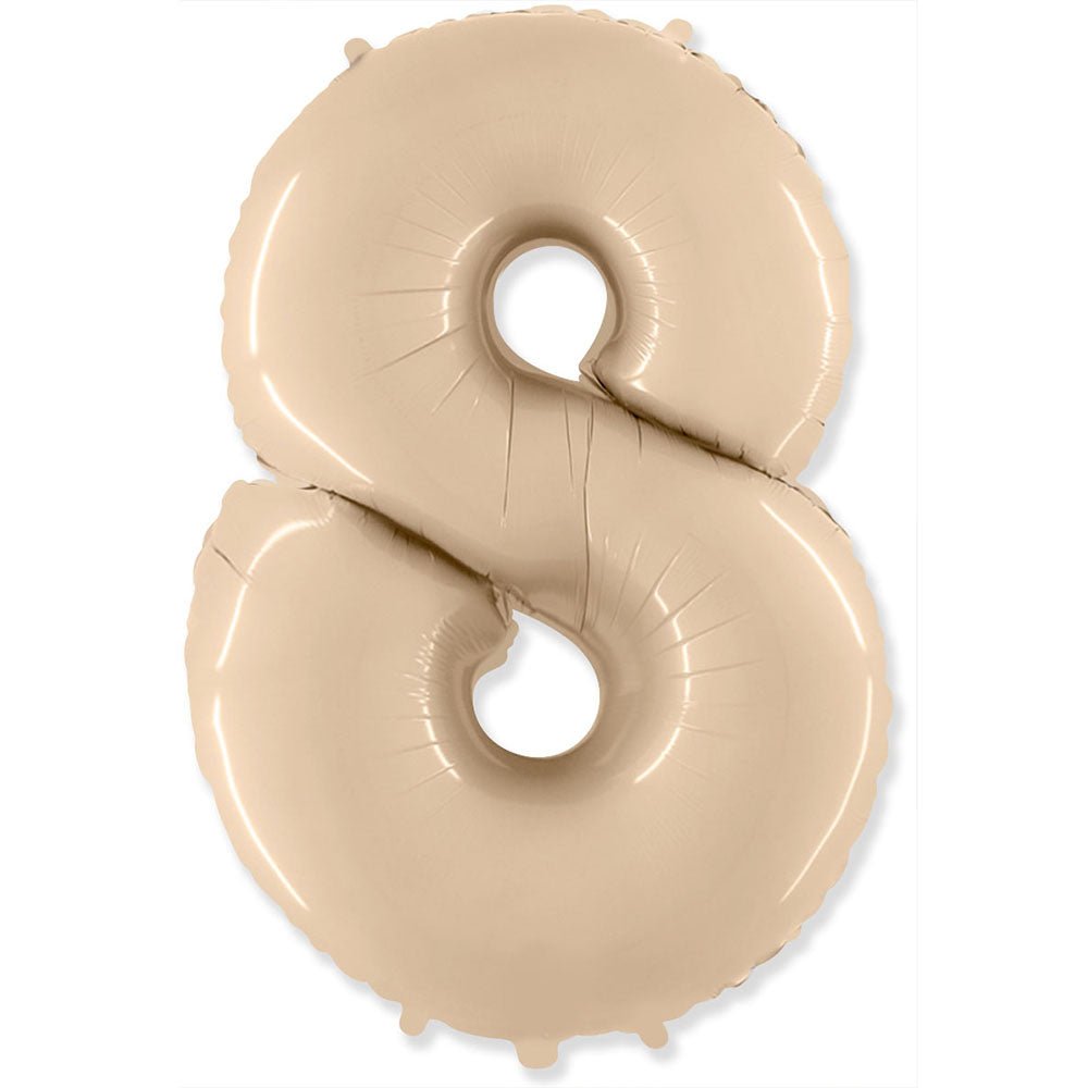 42 inch NUMBER 8 - LA BALLOONS - SATIN CREAM