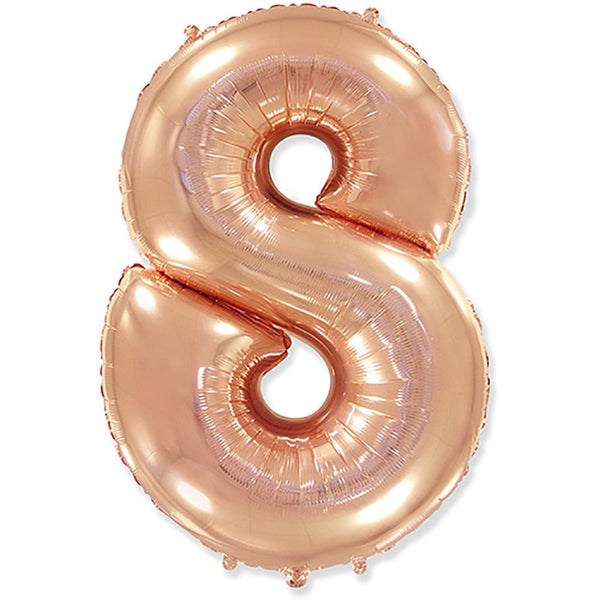 42 inch NUMBER 8 - ROSE GOLD - LA Balloons