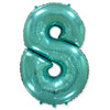 42 inch NUMBER 8 - TEAL BLUE - LA Balloons