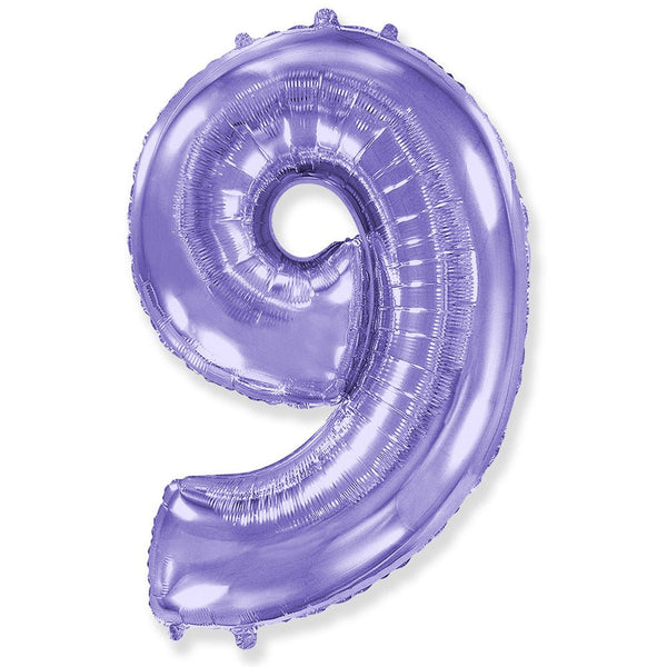 42 inch NUMBER 9 - LA BALLOONS - LILAC PURPLE - LA Balloons