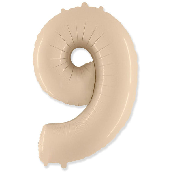 42 inch NUMBER 9 - LA BALLOONS - SATIN CREAM - LA Balloons
