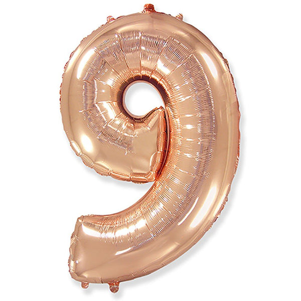 42 inch NUMBER 9 - ROSE GOLD - LA Balloons