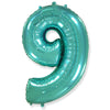 42 inch NUMBER 9 - TEAL BLUE - LA Balloons