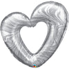 42 inch OPEN MARBLE HEART - SILVER - LA Balloons