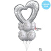 42 inch OPEN MARBLE HEART - SILVER - LA Balloons