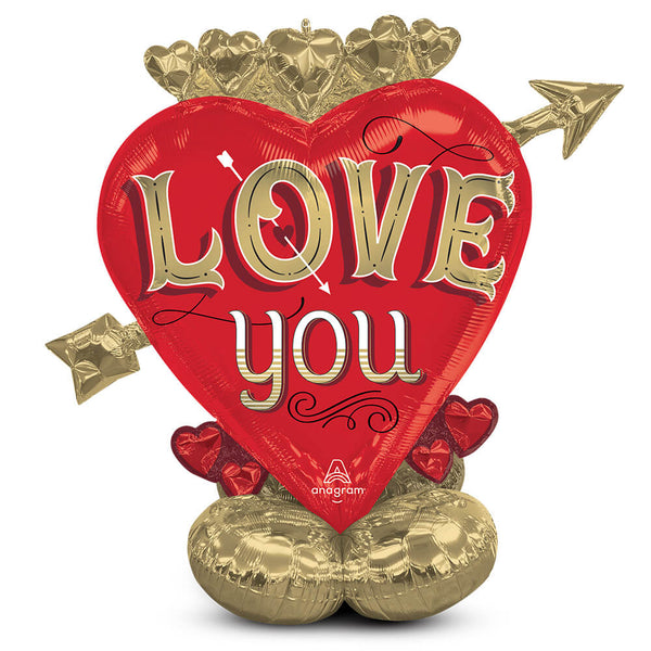 46 inch LOVE YOU HEART & ARROW AIRLOONZ - LA Balloons