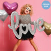 47 inch LOVE SCRIPT - SILVER - LA Balloons