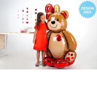 48 in Anagram Big Cuddly Teddy AirLoonz Foil Balloon - 42373 - LA