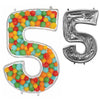 49 inch BALLOONFORMZ MOSAIC NUMBER 5 - SILVER - LA Balloons