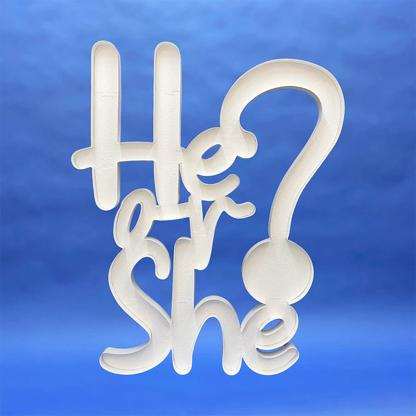 49 inch SCRIPT HE OR SHE MOSAIC FRAME - LA Balloons