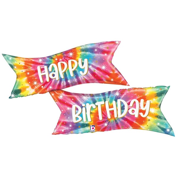 49 inch TIE - DYE BANNER BIRTHDAY - LA Balloons