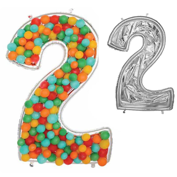 52 inch BALLOONFORMZ MOSAIC NUMBER 2 - SILVER - LA Balloons