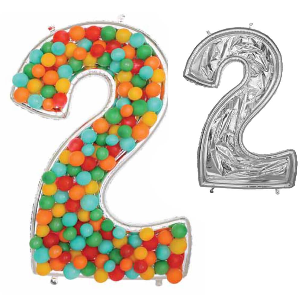 52 inch BALLOONFORMZ MOSAIC NUMBER 2 - SILVER