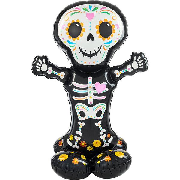 52 inch DAY OF THE DEAD STANDING SKELETON AIRLOONZ - LA Balloons