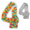 54 inch BALLOONFORMZ MOSAIC NUMBER 4 - SILVER - LA Balloons