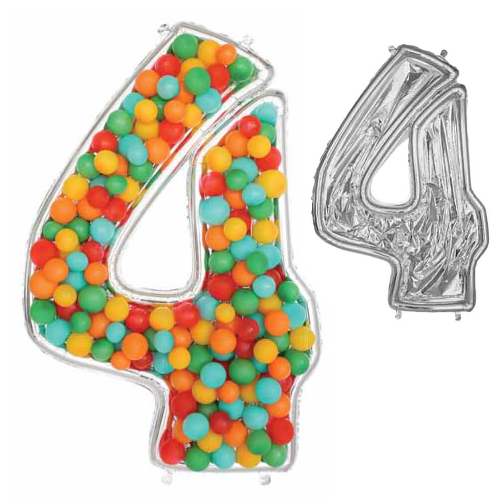 54 inch BALLOONFORMZ MOSAIC NUMBER 4 - SILVER