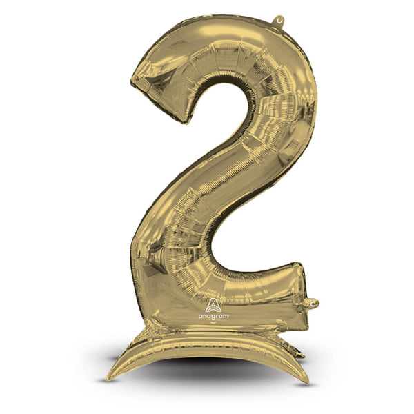 54 inch STAND - UP NUMBERZ 2 - WHITE GOLD (AIR - FILL ONLY) - LA Balloons
