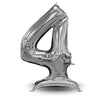54 inch STAND - UP NUMBERZ 4 - SILVER (AIR - FILL ONLY) - LA Balloons