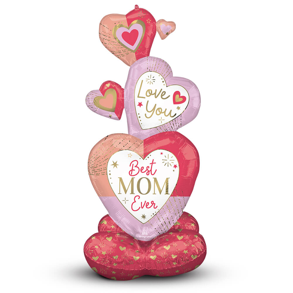 55 inch COLORFUL MOM STACKED HEARTS AIRLOONZ