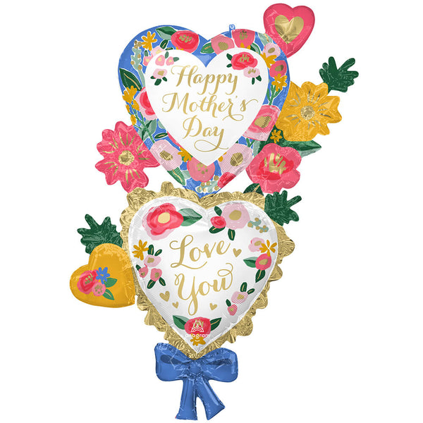 59 inch HAPPY MOTHER'S DAY PAINTED FLORAL PRINTS - LA Balloons