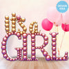 59 inch SCRIPT IT'S A GIRL MOSAIC FRAME - LA Balloons
