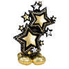 59 inch STAR CLUSTER BLACK & GOLD AIRLOONZ - LA Balloons
